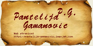 Pantelija Gamanović vizit kartica
